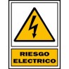 Señal de Peligro riesgo eléctrico poliestireno blanco 297x210