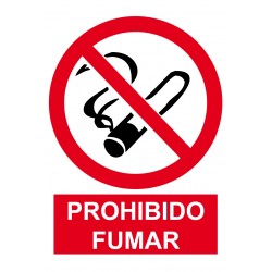 Señal de Prohibido fumar poliestireno blanco 297x210